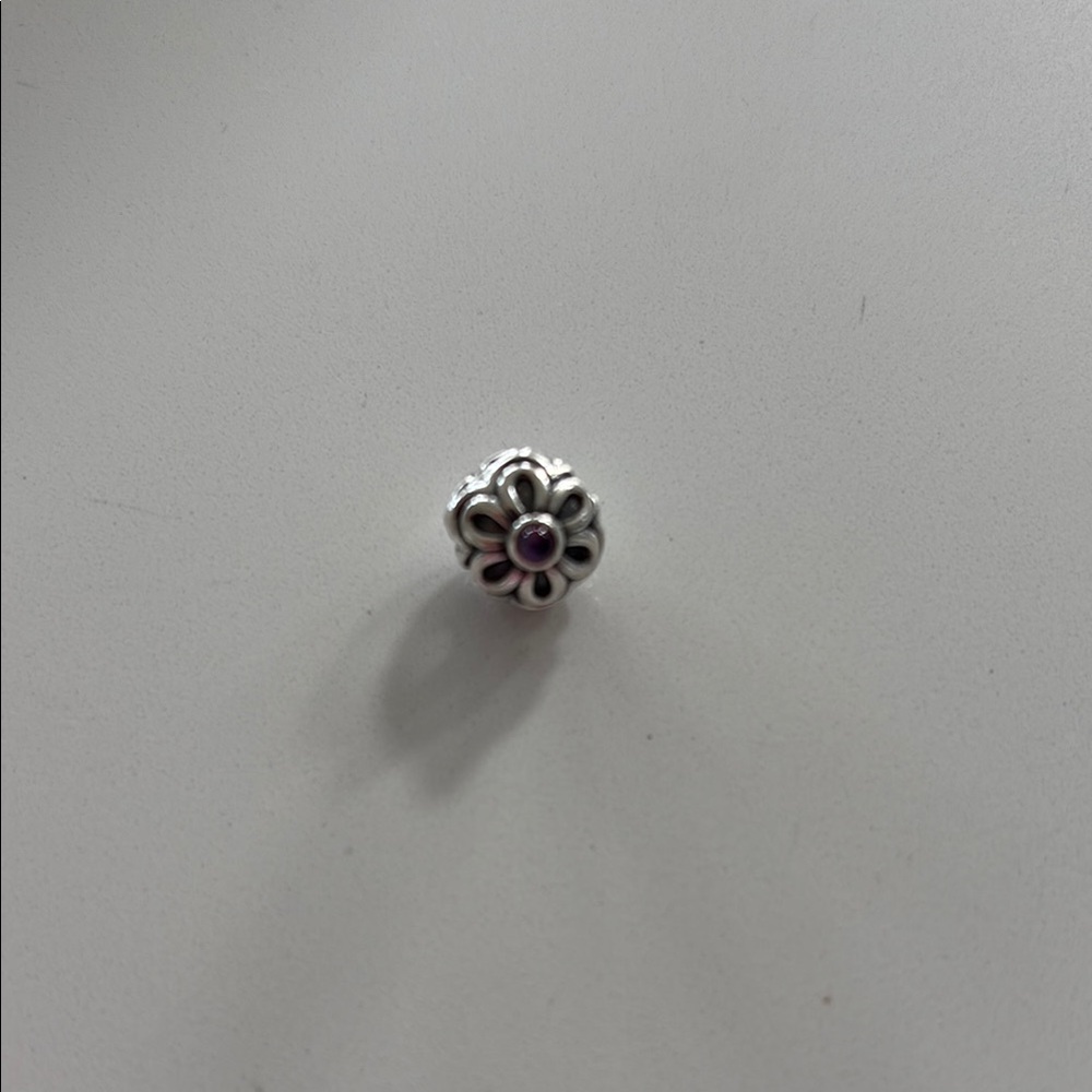 Pandora Silver and Purple Floral Clip